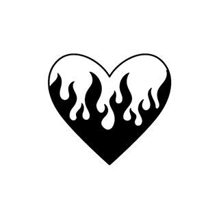 Burning black heart